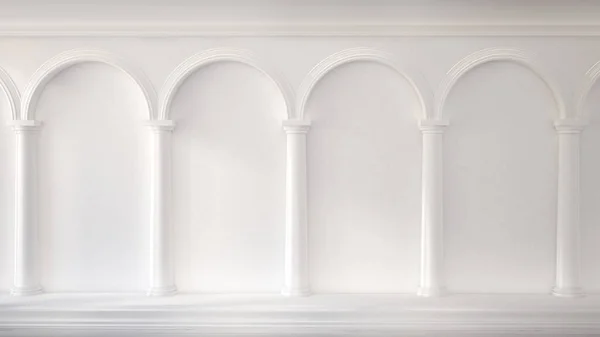 Hermoso, brillante, blanco, interior de lujo. Ilustración 3d, representación 3d . —  Fotos de Stock