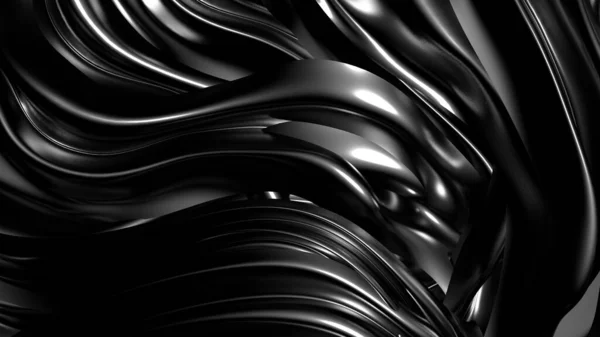 Beautiful stylish black background with pleats, Drapes and swirl — ストック写真