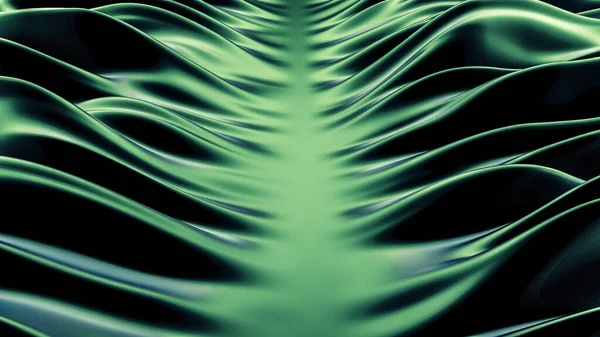 Luksusowy zielony drapery tło tkaniny. Ilustracja 3D, rozdarcie 3D — Zdjęcie stockowe