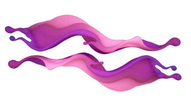 Çok renkli bir sıvı ya da boya serpintisi. 3d illüstrasyon, 3d görselleştirme.