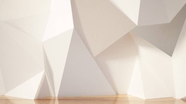 Beyaz iç plan. 3d illüstrasyon, 3d canlandırma.