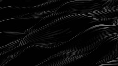 Lüks siyah kumaş kumaş arka plan. 3d illüstrasyon, 3d canlandırma.