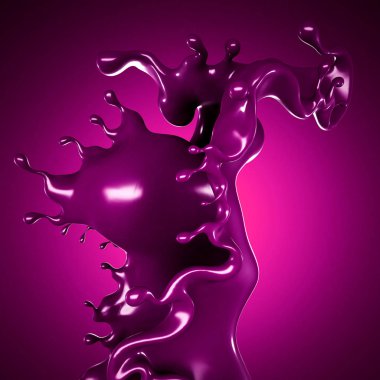 Bir tutam boya. 3d illüstrasyon, 3d canlandırma.