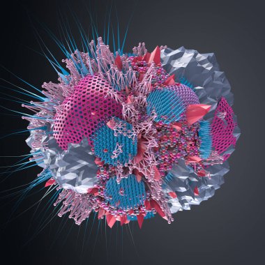 Soyut form. 3d illüstrasyon, 3d canlandırma.