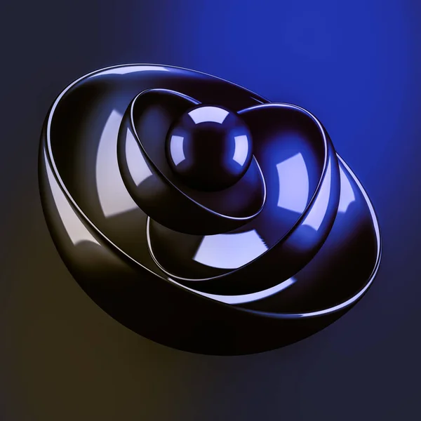 Fundo abstrato azul com bolas. Ilustração 3d, renderização 3d . — Fotografia de Stock