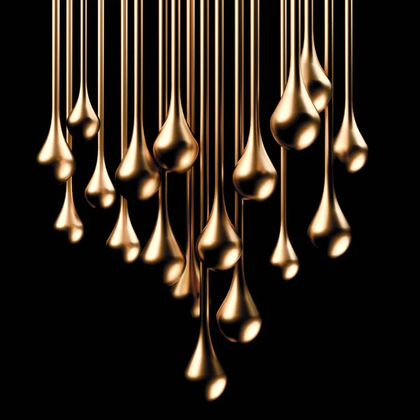 Misterioso, belo, luxuoso salpico de ouro. Ilustração 3d, renderização 3d . — Fotografia de Stock