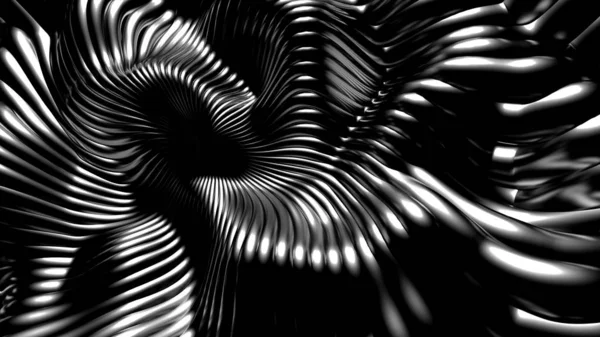Μαύρο κομψό μεταλλικό μαύρο φόντο με γραμμές και κύματα. 3D απεικόνιση, 3d απόδοση. — Φωτογραφία Αρχείου