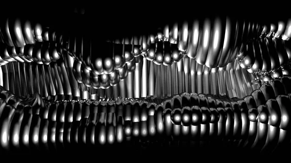 Black stylish metallic black background with lines and waves. 3d illustration, 3d rendering.