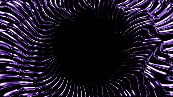 Elegante fundo preto roxo metálico com linhas e ondas. Ilustração 3d, renderização 3d . — Fotografia de Stock