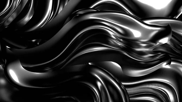 Bello sfondo nero elegante con pieghe, tende e vortici. Illustrazione 3d, rendering 3d . — Foto Stock