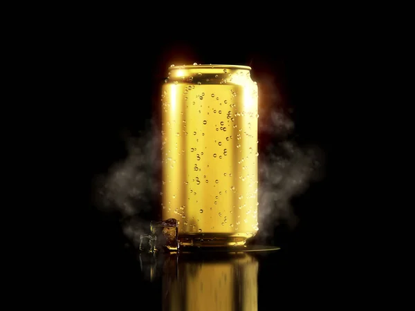 Schwarzer Hintergrund mit goldenen Aluminiumdosen. — Stockfoto