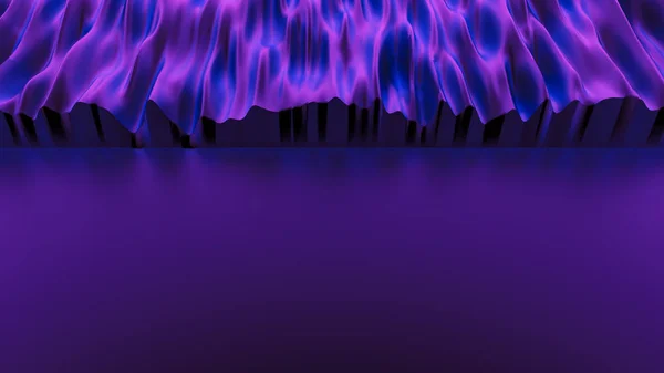 Fundo de tecido de cortinas roxo de luxo. Ilustração 3d, renderização 3d . — Fotografia de Stock