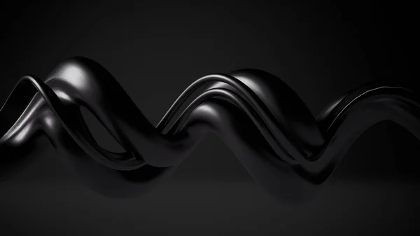 Noir, élégant, fond métallique moderne avec des lignes lisses. Illustration 3d rendu 3d — Photo