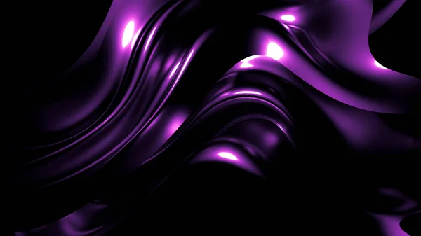 Elegante elegante sfondo viola scuro con pieghe, tende e vortici. Illustrazione 3d, rendering 3d . — Foto Stock