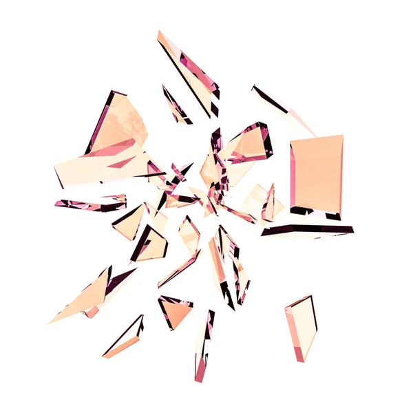 Fundo branco abstrato com fragmentos de vidro isolados e brilho. Ilustração 3d, renderização 3d . — Fotografia de Stock