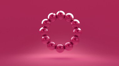 Bir daire topları ile pembe arka plan