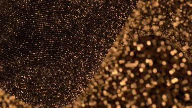 Altın parıltılı arka plan. 3d illüstrasyon, 3d canlandırma.