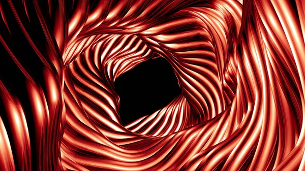 Stylish red metallic black background with lines and waves. 3d illustration, 3d rendering.