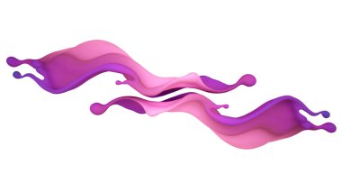 Çok renkli bir sıvı ya da boya serpintisi. 3d illüstrasyon