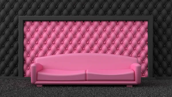 Wewnętrzna sofa. Ilustracja 3D, renderowanie 3D. — Zdjęcie stockowe