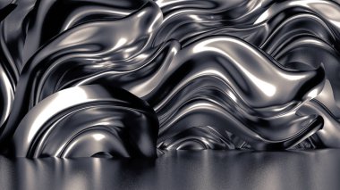 Pliseli, kumaşlı ve kıvrımlı lükslü gri bir arka plan. 3D hasta