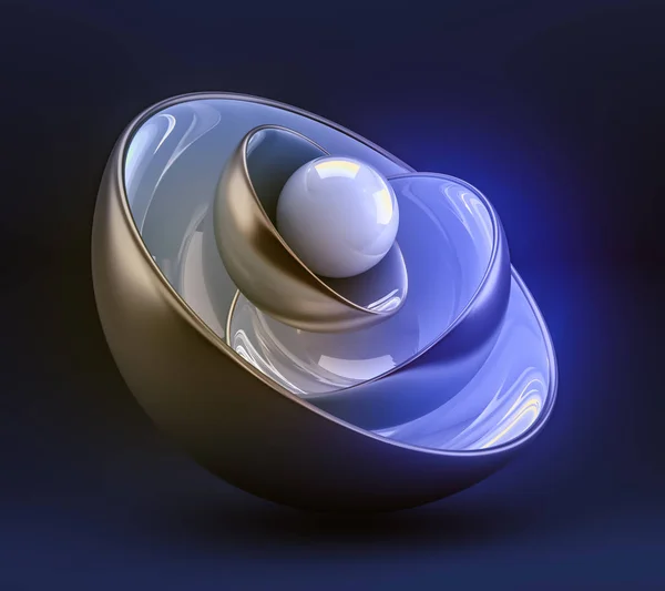 Fondo abstracto azul con bolas. ilustración 3d, renderi 3d — Foto de Stock