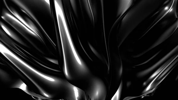 Schöne stilvolle schwarze Hintergrund mit Falten, Vorhänge und Wirbel — Stockfoto
