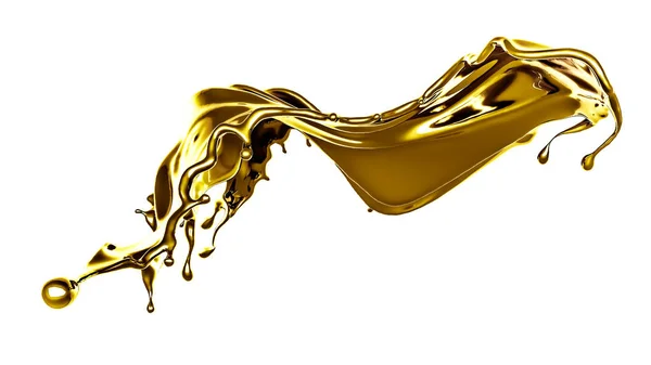 진한 황금빛 액체입니다. 3D 삽화 , 3D 렌더링. — 스톡 사진
