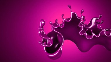 Bir tutam boya. 3d illüstrasyon, 3d canlandırma.