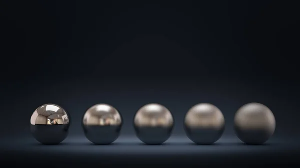 Fond de luxe gris avec des formes géométriques de boules. 3ème illu — Photo