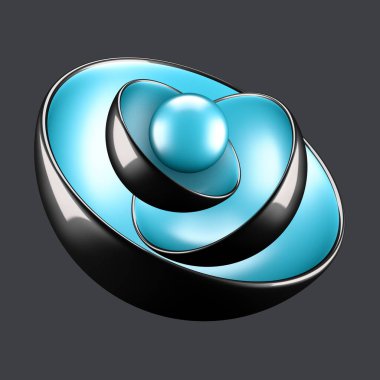 Turkuaz geometrik arka plan ve alışılmadık daire şekli. 3D hasta