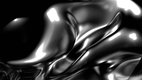 Vacker snygg svart bakgrund med veck, våldtäkter och virvlar. 3D-illustration, 3D-återgivning. — Stockfoto