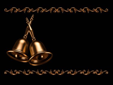 Üzerinde Noel çanı olan güzel bir metal vintage çerçeve.