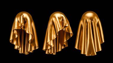 Altın sarısı arka plan. 3d illüstrasyon, 3d canlandırma.