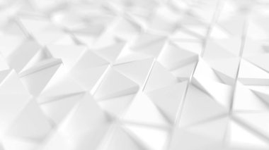Üçgenli beyaz arka plan. 3d resim, 3d görüntüleme.