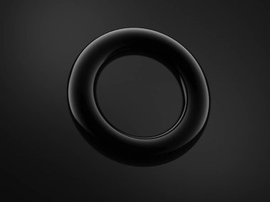 Siyah arka plan, 3D şekilli. 3d illüstrasyon, 3d canlandırma.