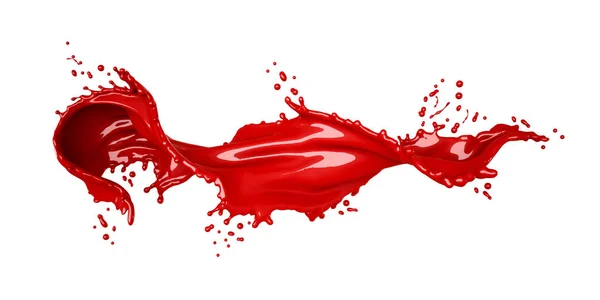 Des éclats isolés de peinture rouge sur fond blanc. Illustration 3d, rendu 3d . — Photo