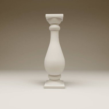 Balustrade balusters ile beyaz arkaplan 