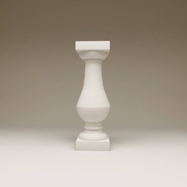 Balustrade balusters ile beyaz arkaplan 