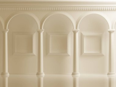 Klasik iç mimari beyaz arka plan