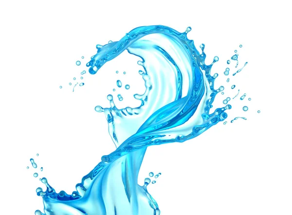 Şeffaf, mavi, güzel, ıssız su sıçraması 