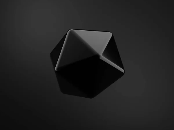 Fondo nero con forma 3d. Illustrazione 3d, rendering 3d . — Foto Stock