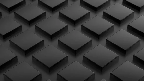 Sfondo cubo nero. Illustrazione 3d, rendering 3d . — Foto Stock