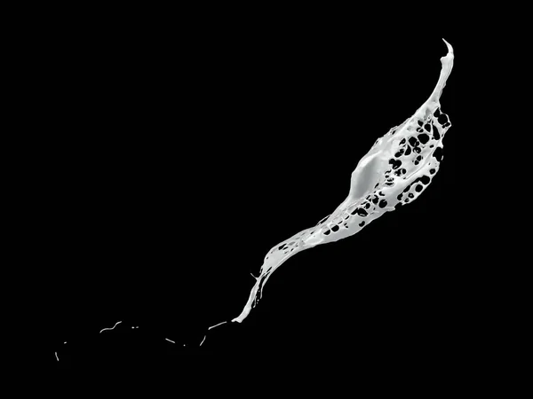 Salpicadura blanca aislado fondo negro. ilustración 3d, 3d rend — Foto de Stock
