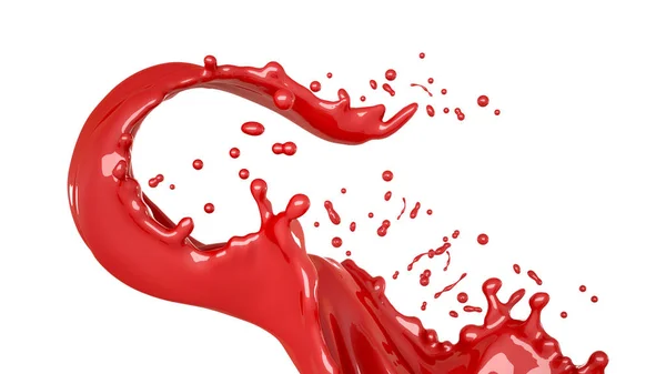 Isolated bursts of red paint on a white background. 3d illustrat — Stock Photo, Image