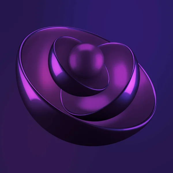 Sfondo geometrico viola con sfere. Illustrazione 3d, 3d rend — Foto Stock