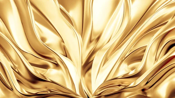 Güzel, lüks, lüks altın arka plan. 3d illüstrasyon, 3d canlandırma.