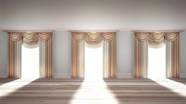 Curtains. 3d illustration, 3d rendering. — Stock Photo, Image