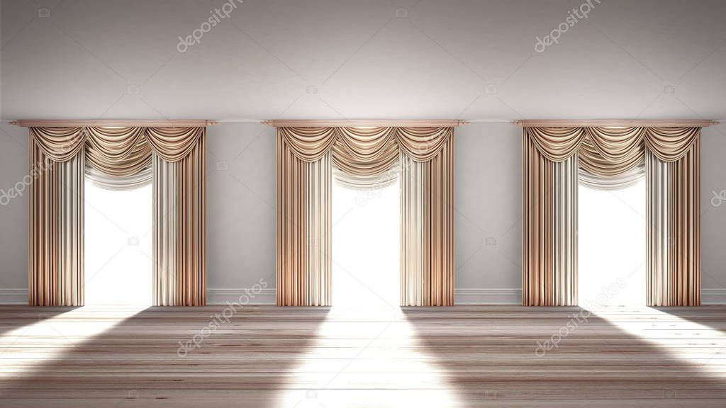 Curtains. 3d illustration, 3d rendering.