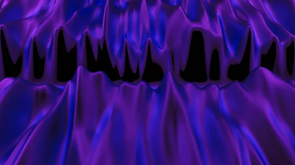 Lusso viola drappeggio sfondo tessuto. Illustrazione 3d, rendering 3d . — Foto Stock